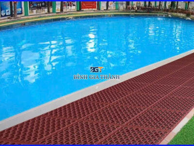 THẢM CAO SU CHỐNG TRƯỢT MÀU ĐỎ CÓ LỔ TRÒN